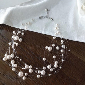 Boucles d'Oreille Multicouches Perles d'Eau Douce